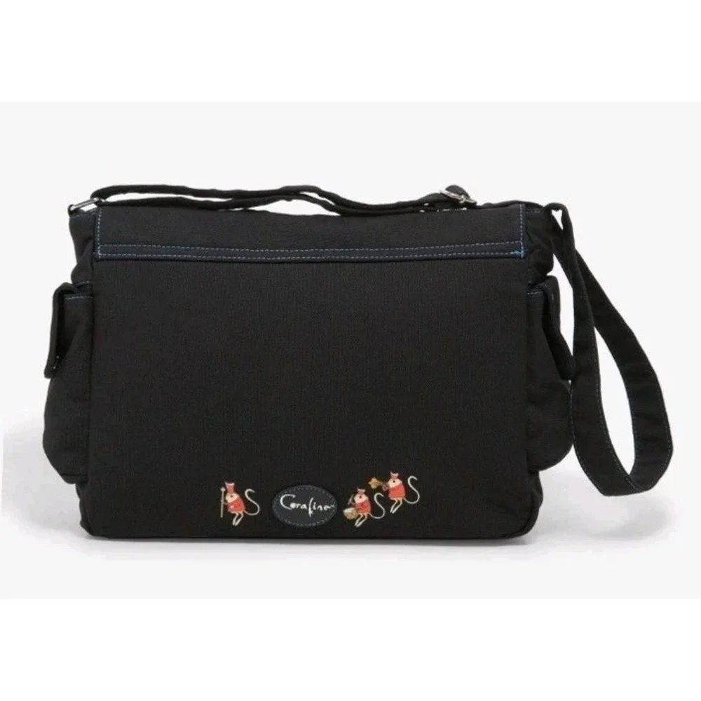 NEW Coraline Icons Glow-In-The-Dark Embroidered Messenger Bag 3D Buttons